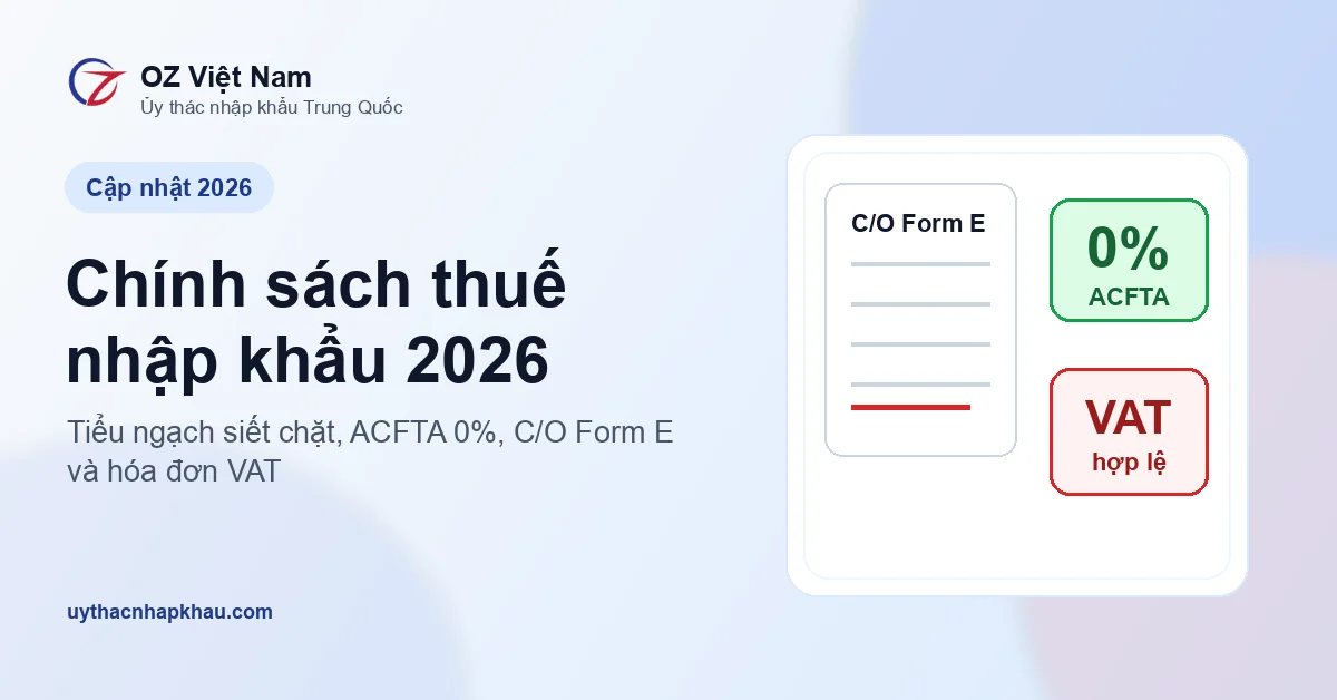 Chính sách thuế nhập khẩu hàng Trung Quốc tháng 5/2026