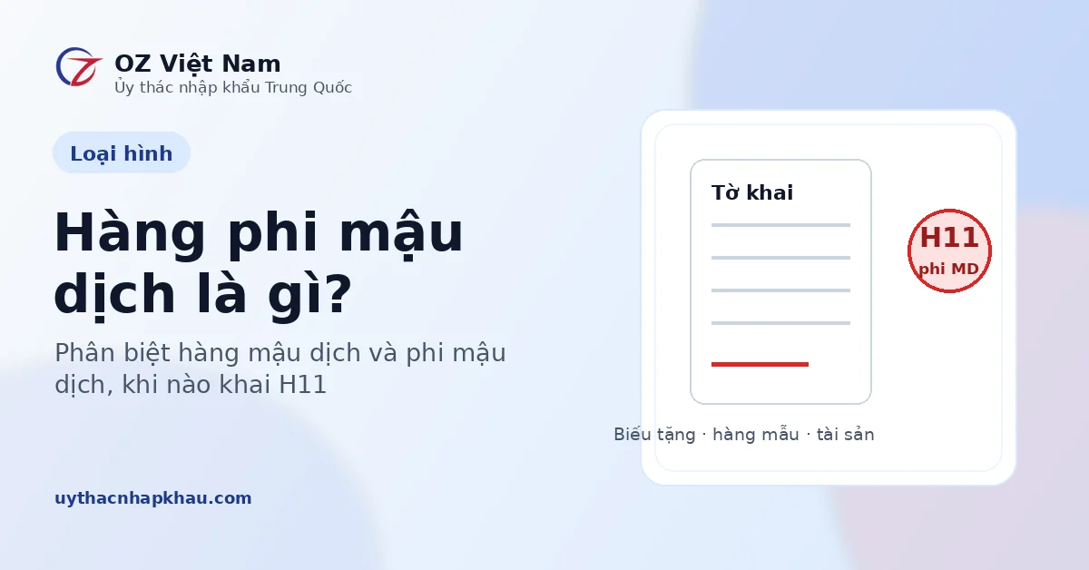 Hàng phi mậu dịch là gì và khi nào khai loại hình H11