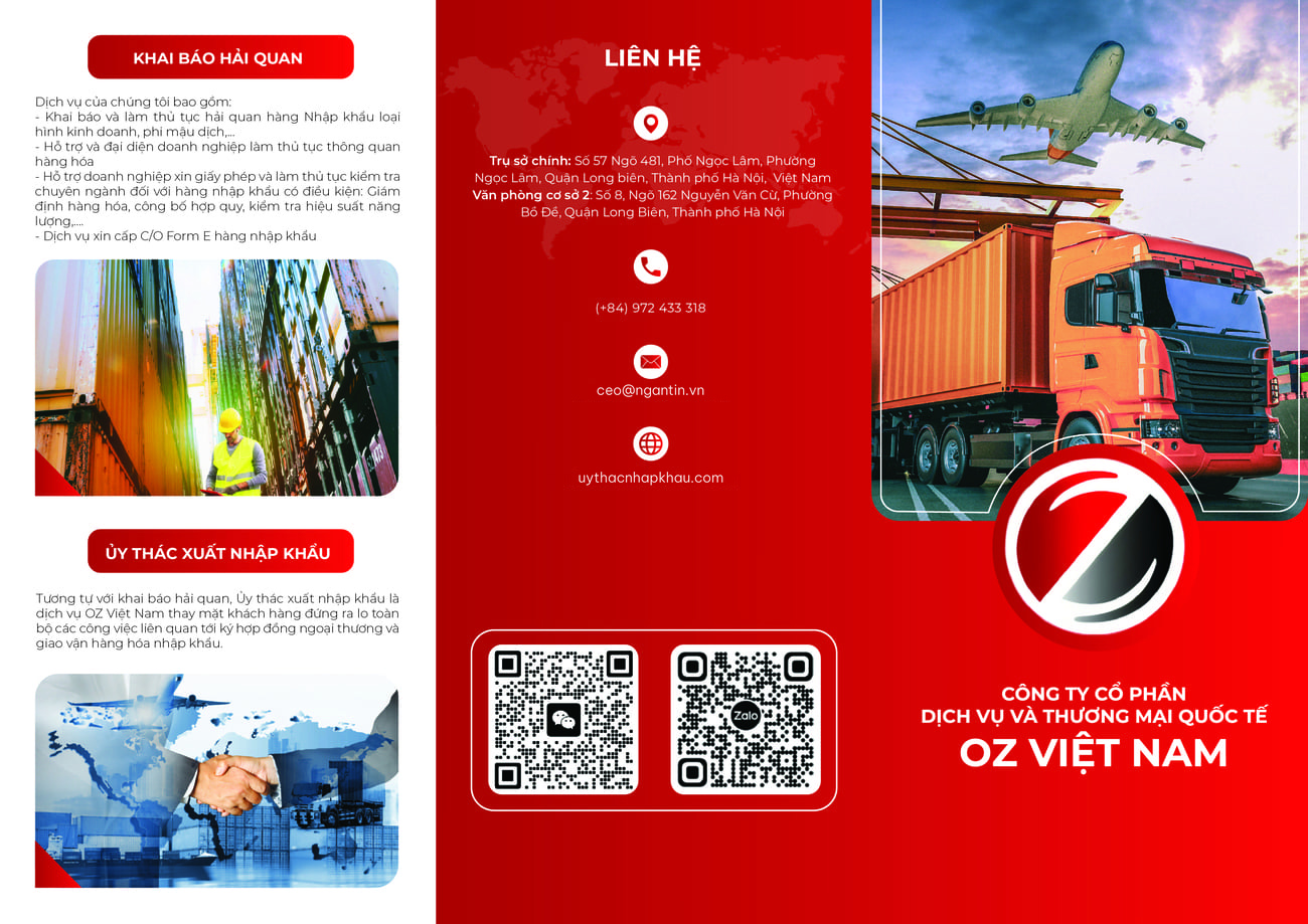 Ủy thác nhập khẩu trọn gói OZ Việt Nam